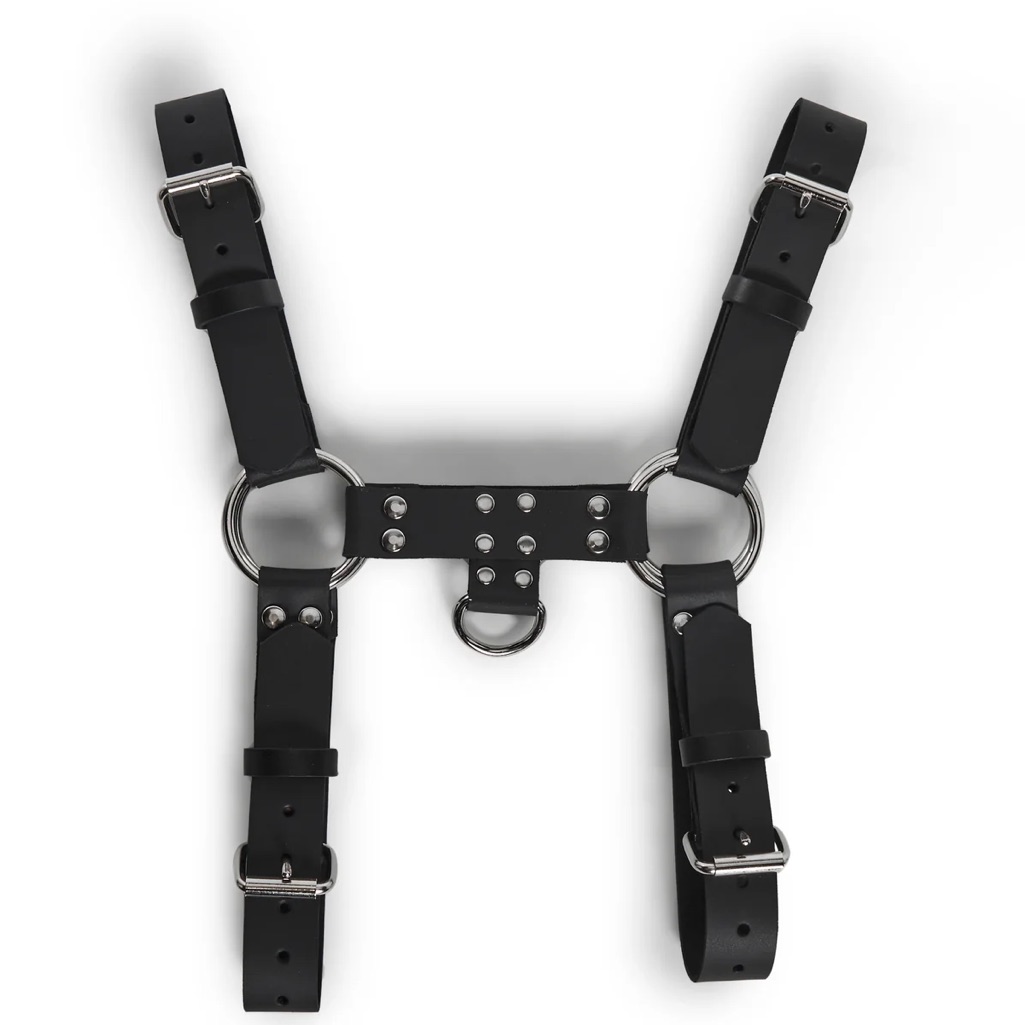 Women's Black Leather Over Shirt Harness